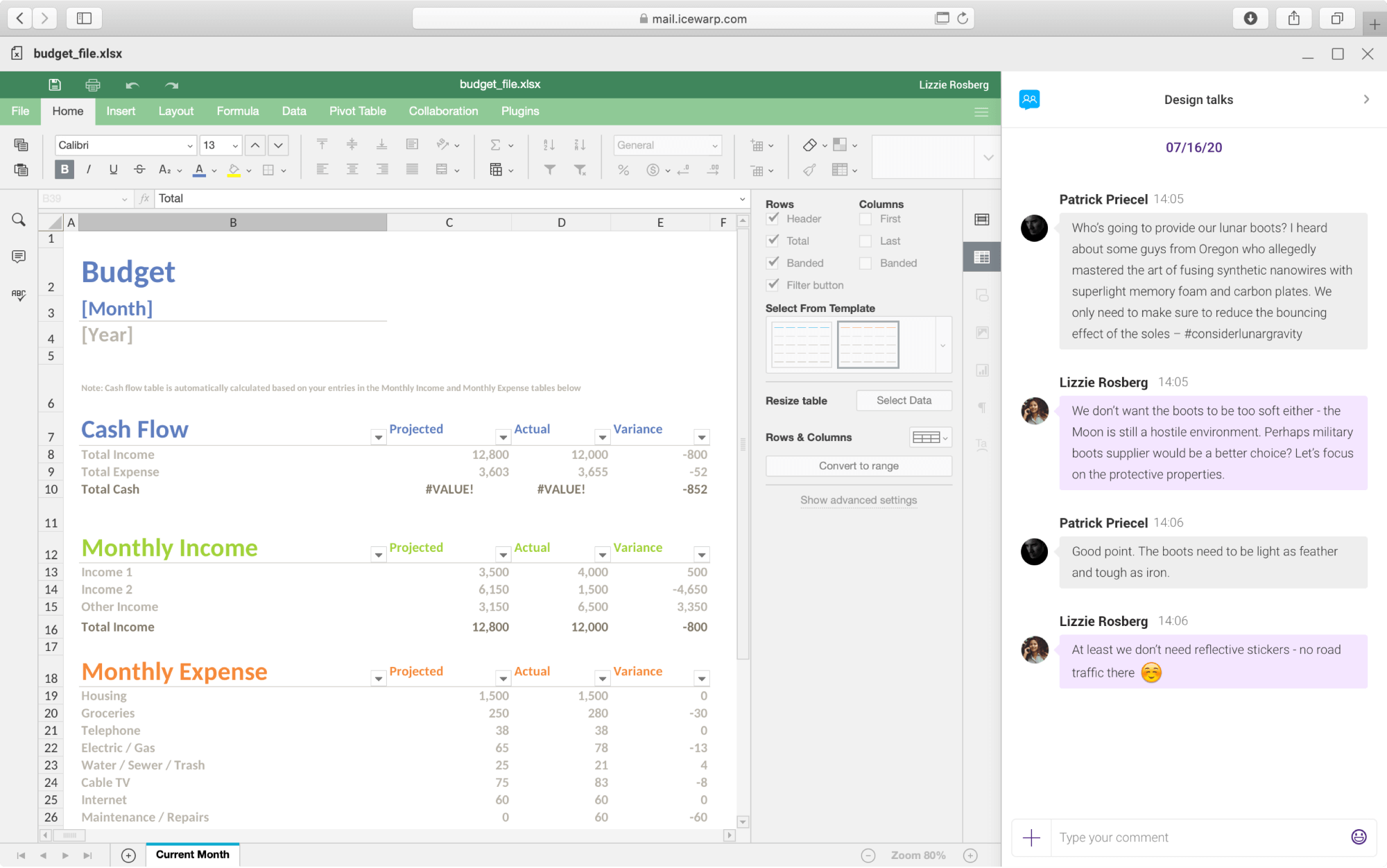 spreadsheet+teamchat spreadsheetteamchat | Envigeek Web Services